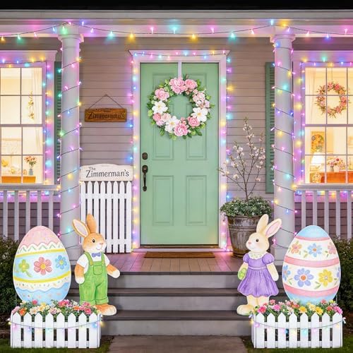 33ft 100 LED Easter Lights Battery Operated, Outdoor Indoor Pastel Lights for Easter, Colorful String Lights for, alternate