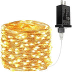33FT 100 LED Fairy Lights Plug in, 8 Modes Twinkle Lights Warm White