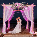 33ft 100 LED Pink Battery Operated Lights with 8 Modes Remote, alternate view 6