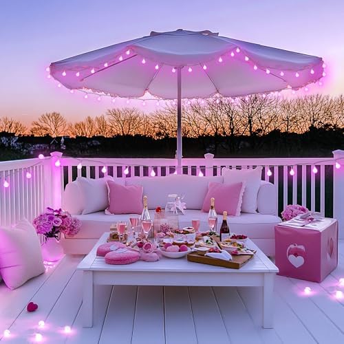 33FT 100 LED Pink Globe String Lights Battery Operated 8 Modes, alternate view 3