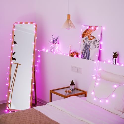 33FT 100 LED Pink Globe String Lights Battery Operated 8 Modes, alternate view 5