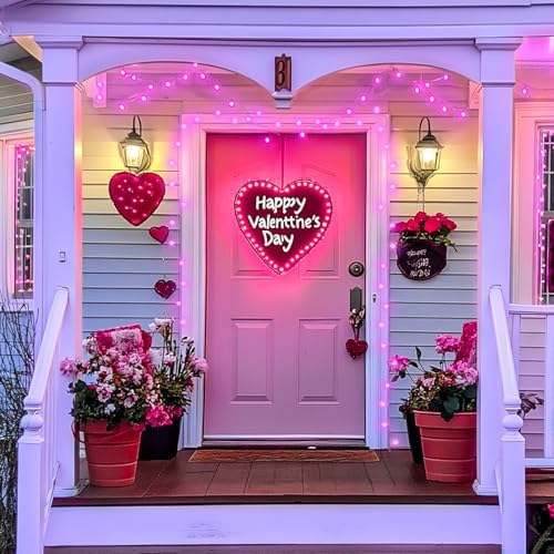 33FT 100 LED Pink Globe String Lights Battery Operated 8 Modes, alternate view 6