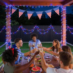 33ft 100 LED Red White and Blue Lights Outdoor, Battery Operated, alternate view 6