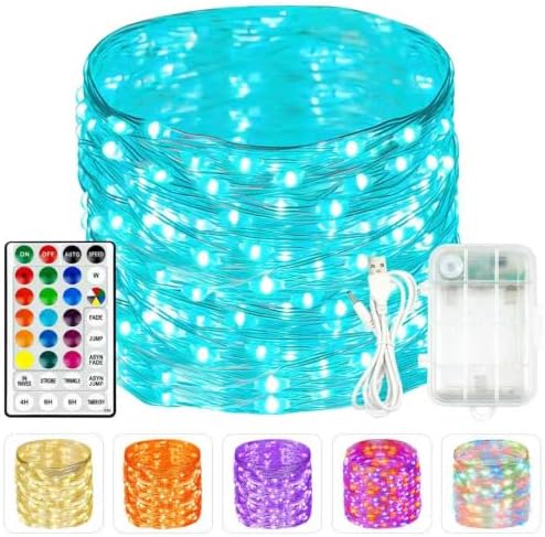 33FT 100 LED RGB Color Changing Fairy Lights Battery Operated with Remote