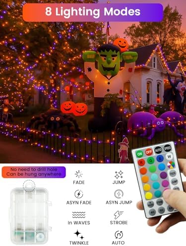 33FT 100 LED RGB Color Changing Fairy Lights Battery Operated with Remote, alternate view 3