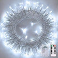 33ft 100 LED White String Lights Battery Operated with Remote