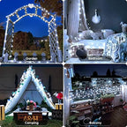 33ft 100 LED White String Lights Battery Operated with Remote, alternate view 3