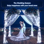 33ft 100 LED White String Lights Battery Operated with Remote, alternate view 5