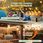 33FT(27+6) Solar String Lights Outdoor, Waterproof Dimmable 9+1 LED, alternate view 3