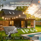 33FT(27+6) Solar String Lights Outdoor, Waterproof Dimmable 9+1 LED, alternate view 4