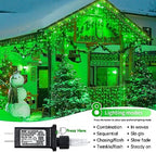 33FT 300 LED Icicle Christmas Lights, Waterproof 8 Modes Plug in Curtain Lights with 50 Drops, Green Christmas, alternate