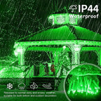 33FT 300 LED Icicle Christmas Lights, Waterproof 8 Modes Plug in Curtain Lights with 50 Drops, Green Christmas, alternate