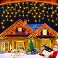 33ft 320 LED Christmas Lights Outdoor, 8 Modes Curtain Fairy Lights Plug in Waterproof Timer Memory Function