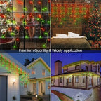 33FT 360 LED Red Green Christmas Icicle Lights, 60 Drops Plug in, alternate view 6