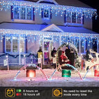33FT 400 LED Icicle Lights for Outside, Blue and White, alternate view 3
