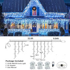 33FT 400 LED Icicle Lights for Outside, Blue and White, alternate view 4