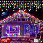 33FT 400 LED Icicle Lights for Outside, Multicolor Christmas Lights Outdoor