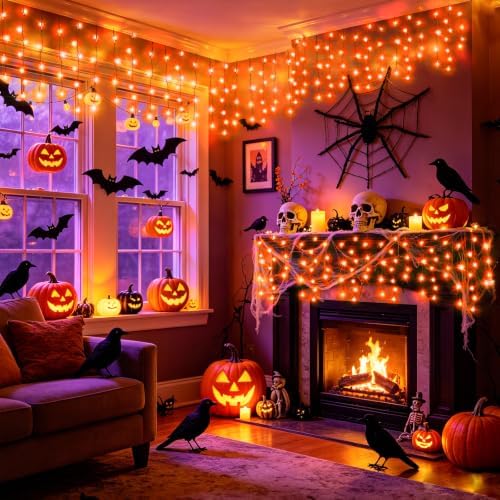 33ft 400 LED Orange Halloween Lights Outdoor for Decorations, alternate view 3
