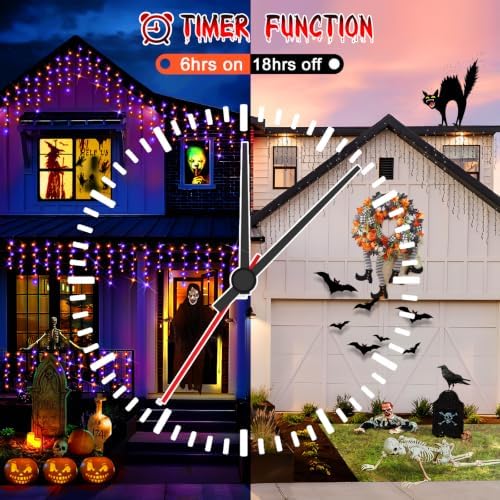 33FT 400 LED Orange Purple Halloween Lights Outdoor Decorations, alternate view 3
