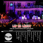33FT 400 LED Orange Purple Halloween Lights Outdoor Decorations, alternate view 7