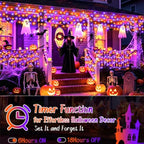 33FT 400 LED Orange Purple Halloween Lights Outdoor for Decorations, alternate view 4