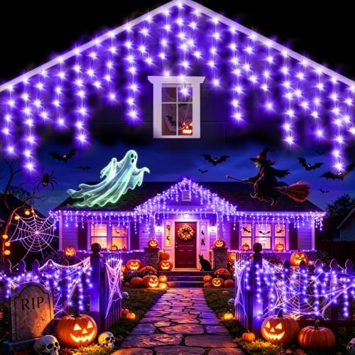 33ft 400 LED Purple Halloween Lights Outdoor for Decorations