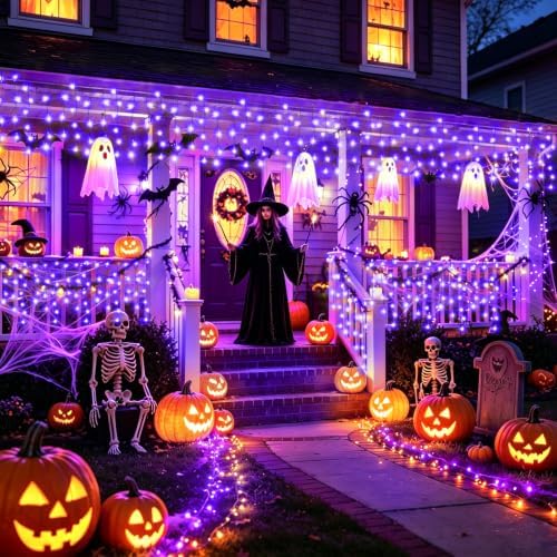 33ft 400 LED Purple Halloween Lights Outdoor for Decorations, alternate view 2