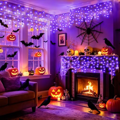 33ft 400 LED Purple Halloween Lights Outdoor for Decorations, alternate view 3