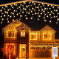 33FT Christmas Icicle Lights Outdoor Connectable Warm White