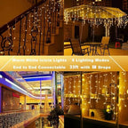 33FT Christmas Icicle Lights Outdoor Connectable Warm White, alternate view 4