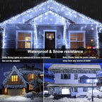 33FT Christmas Icicle Lights Outdoor Connectable White, alternate view 5