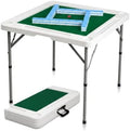 34.6" Folding Mahjong Table, Portable Game Table with Cup Holders