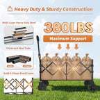 34'' Extra Long Collapsible Wagon, 380lbs Large Capacity Folding Wagons Carts with Wheels Foldable, Heavy Duty, alternate