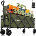 34'' Extra Long Folding Portable Wagon Cart, 120L 360LBS Green