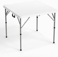 34" Fold in Half Square Table, Bi-Folding Commercial Portable Plastic Dining Table for Kitchen Outdoor Party