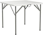 34" Fold in Half Square Table, Bi-Folding Commercial Portable Plastic Dining Table for Kitchen Outdoor Party, alternate view
