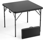 34" Fold in Half Square Table, Bi-Folding Commercial Portable Plastic Dining Table for Kitchen Outdoor Party
