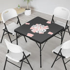 34" Fold in Half Square Table, Bi-Folding Commercial Portable Plastic Dining Table for Kitchen Outdoor Party, alternate view