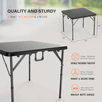 34" Fold in Half Square Table, Bi-Folding Commercial Portable Plastic Dining Table for Kitchen Outdoor Party, alternate view