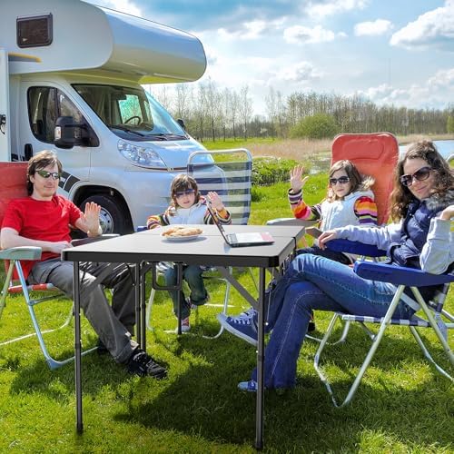 34" Fold in Half Square Table, Bi-Folding Commercial Portable Plastic Dining Table for Kitchen Outdoor Party, alternate view