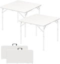 34" Folding Card Table for Party Dining Camping, White, 2PK, 440lbs in White