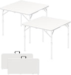 34" Folding Card Table for Party Dining Camping, White, 2PK, 440lbs in White