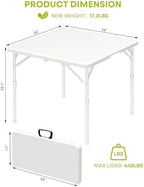 34" Folding Card Table for Party Dining Camping, White, 2PK, 440lbs in White, alternate view 3