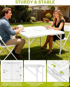 34" Folding Card Table for Party Dining Camping, White, 2PK, 440lbs in White, alternate view 4