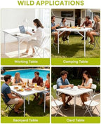 34" Folding Card Table for Party Dining Camping, White, 2PK, 440lbs in White, alternate view 7