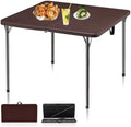 34" Folding Card Table, Portable Square Folding Table with Collapsible Legs & Carrying Handle, Plastic Tables