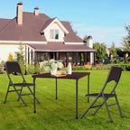 34" Folding Card Table, Portable Square Folding Table with Collapsible Legs & Carrying Handle, Plastic Tables, alternate view