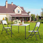 34" Folding Card Table, Portable Square Folding Table with Collapsible Legs & Carrying Handle, Plastic Tables, alternate view