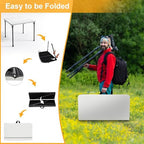 34" Folding Card Table, Portable Square Folding Table with Collapsible Legs & Carrying Handle, Plastic Tables, alternate view
