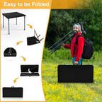 34" Folding Card Table, Portable Square Folding Table with Collapsible Legs & Carrying Handle, Plastic Tables, alternate view